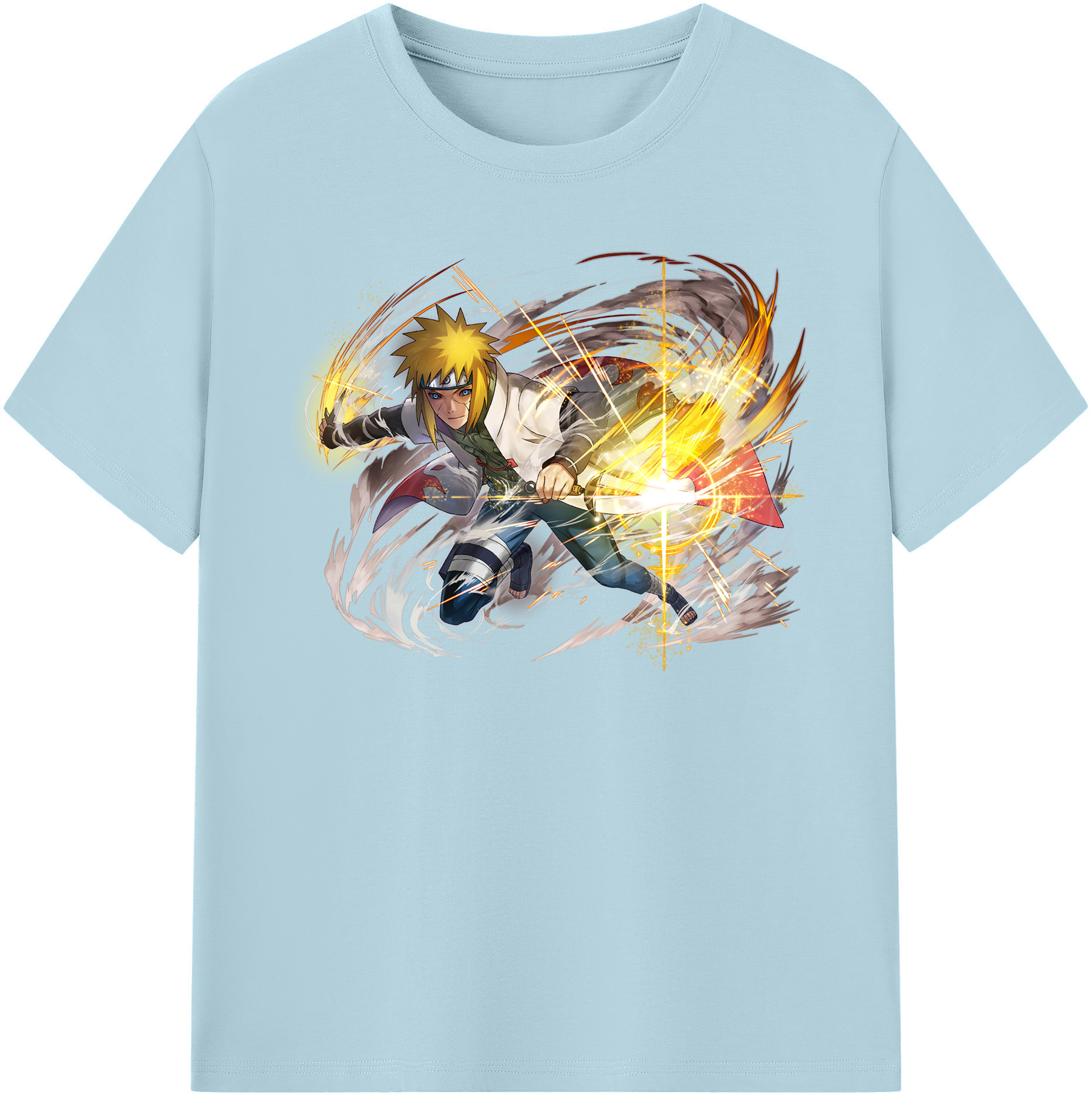（画像用） NARUTO -ナルト- 波風 ミナト Namikaze Minato 綿100％半袖Tシャツ（フロントプリント）